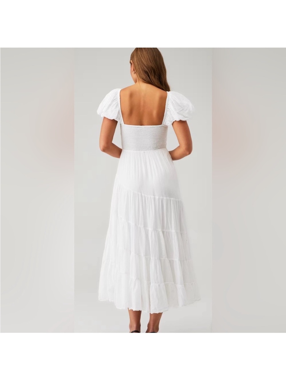 Free People Sundrenched Short Sleeve Maxi White XL Boho - Picture 2 of 7